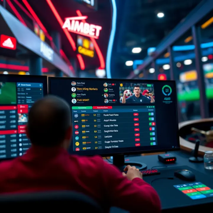 Navigating the Aimbet App Dashboard in Nigeria User navigating the Aimbet app dashboard with betting options and account settings visible