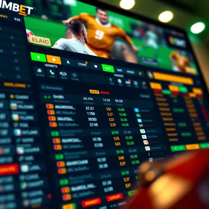 User interface of Aimbet app showing betting options and account setup screen
