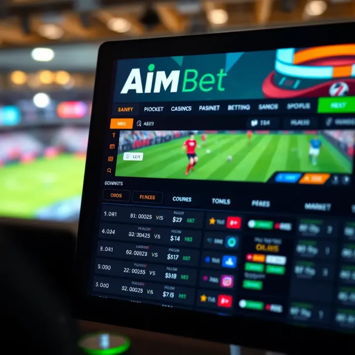 Digital interface displaying live football match betting options on Aimbet Barcelona platform
