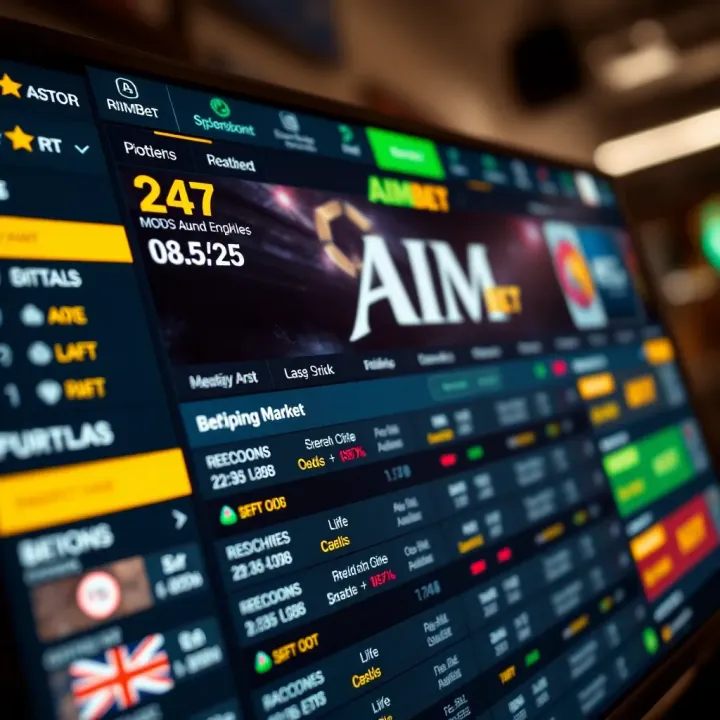 Aimbet betting platform interface showing sports betting options