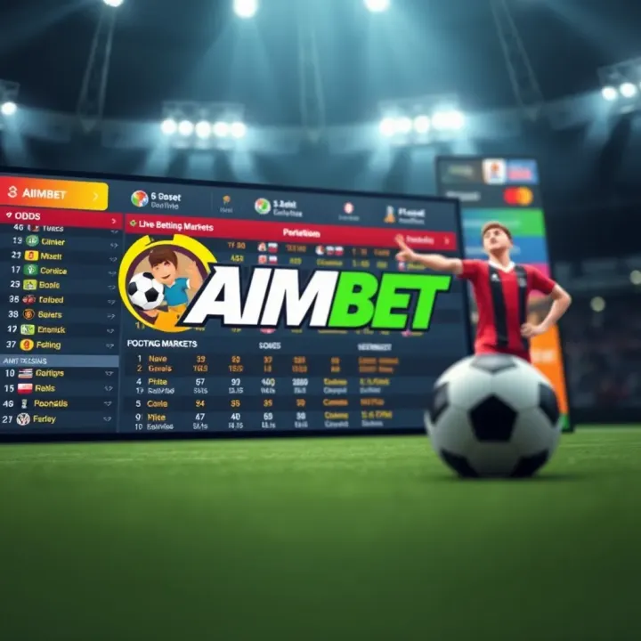 User interface showcasing Aimbet iOS app with live sports betting options and odds