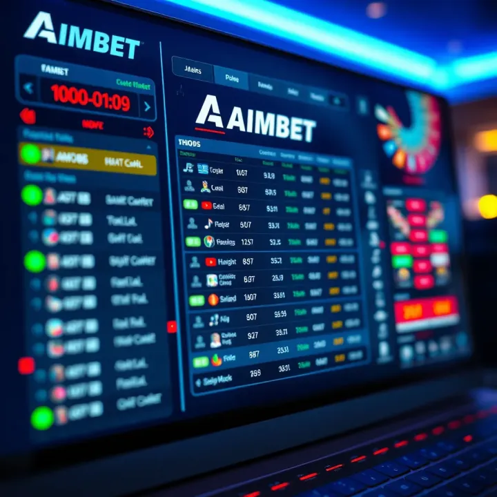 User navigating the Aimbet Live online betting platform on a laptop with visible sports betting markets