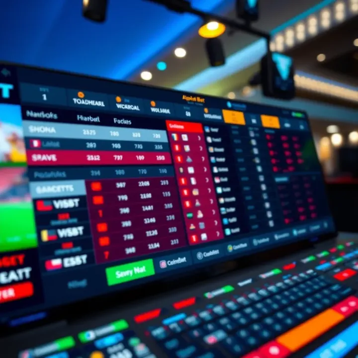 Mobile interface showing Aimbet betting options and live odds on a sports event