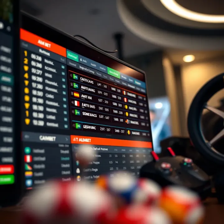 Digital interface showing betting options with emphasis on an 'over' bet selection