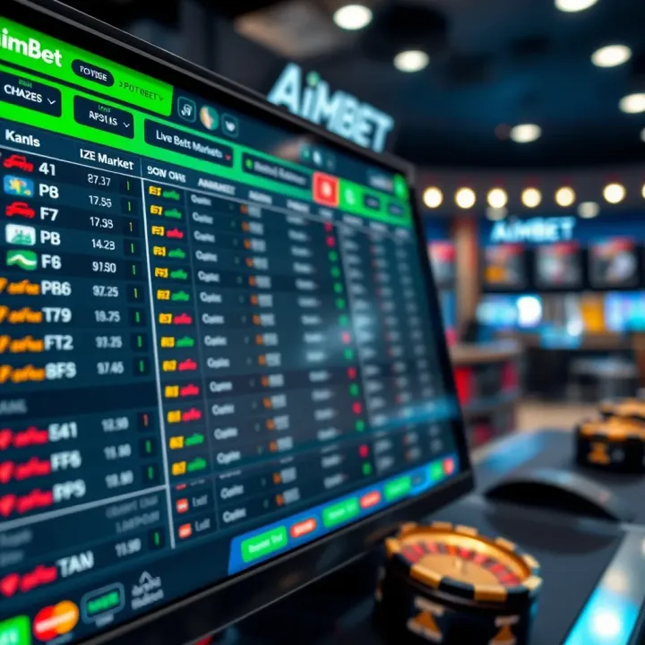 User interface of Aimbet platform displaying live scores and betting insights for sports