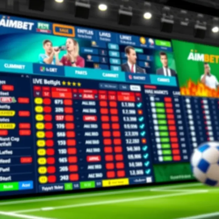 Digital interface displaying Aimbet platform features tailored for Nigerian bettors