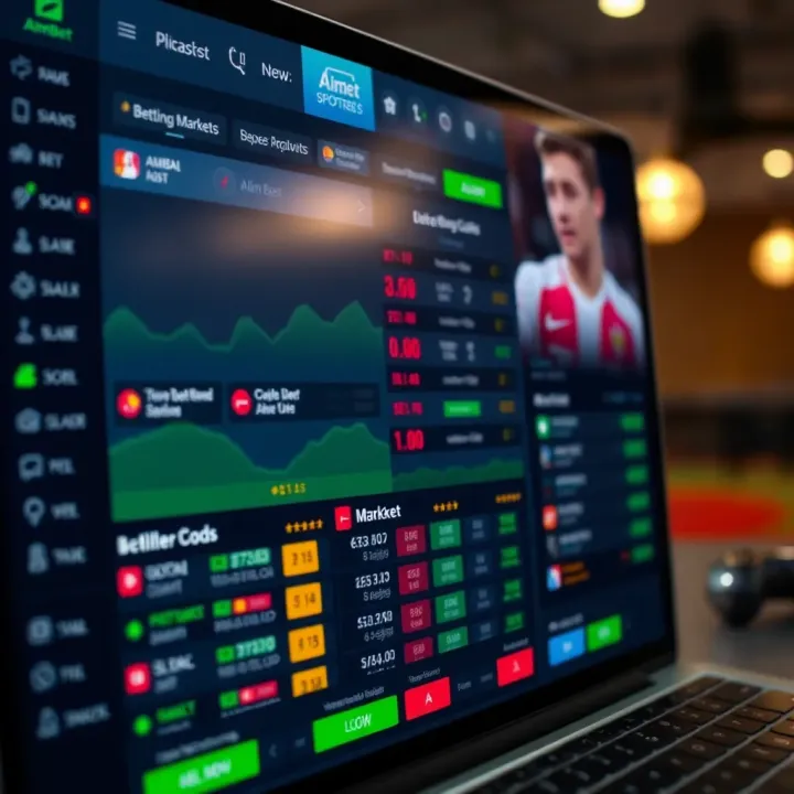 User navigating AIMBet Shop mobile platform showing betting options and account management features