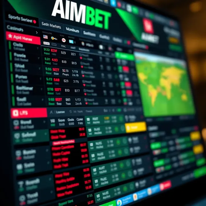 Digital interface showcasing sports betting options on AimBet platform