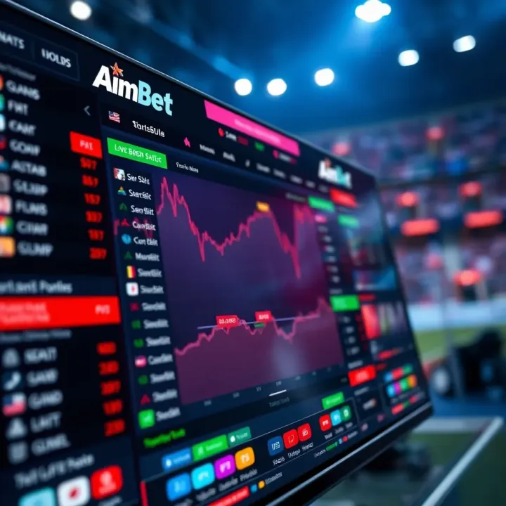User interface showing Aimbet VIP platform dashboard with betting options and statistics
