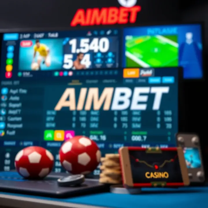 Aimbet app main interface displaying sports betting options on Android device