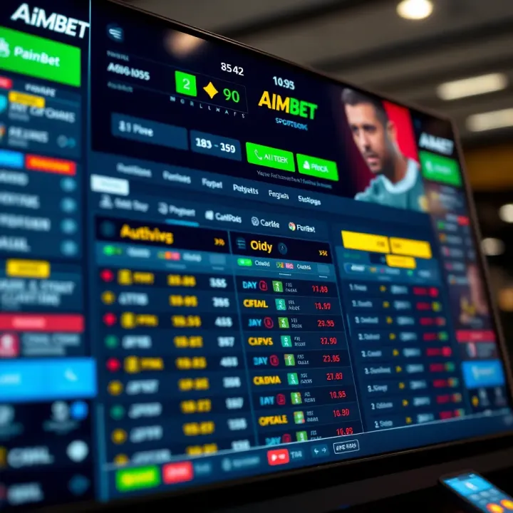 User interface showcasing Aimbet's betting options and live odds