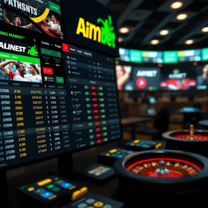 Dashboard of Aimbet Rwanda showing available betting options and user interface
