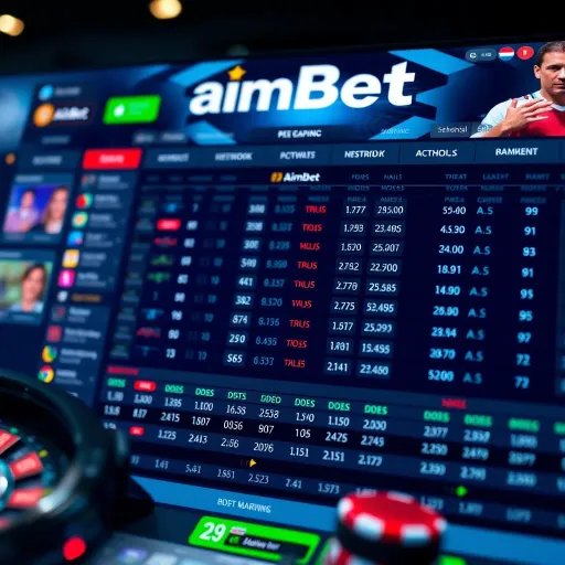 Digital interface showcasing interactive elements of an online gaming and betting platform